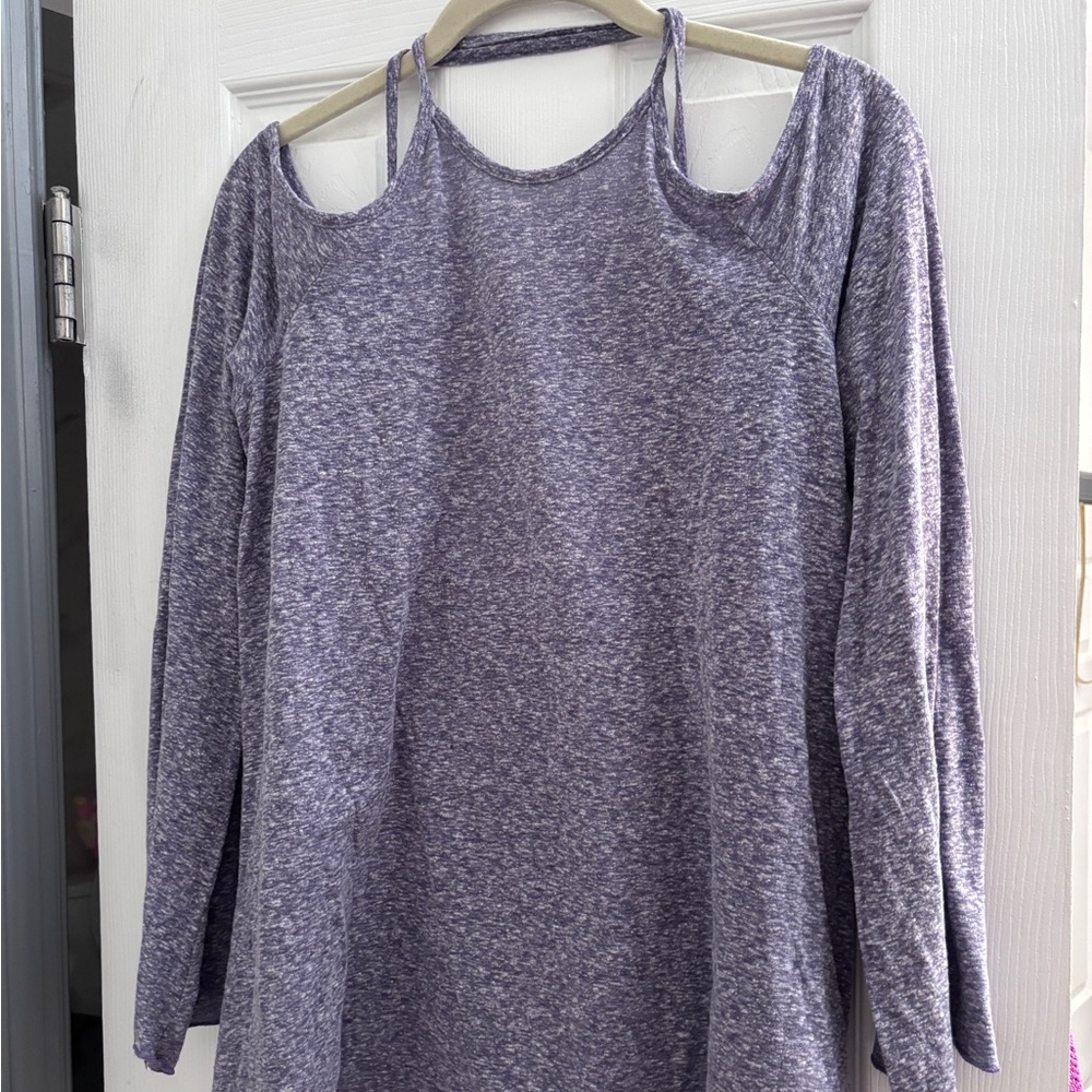FP BEACH Women's Heathered Purple Long Sleeve Top in size medium